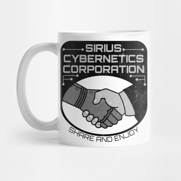 Sirius Cybernetics Corporation (black print, light distressing) by Stupiditee